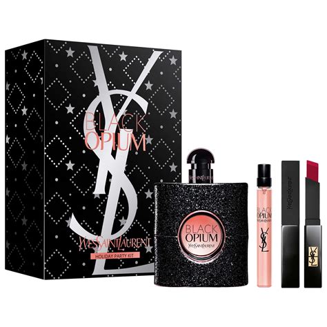 yves saint laurent black opium perfume gift set|opium perfume gift set boots.